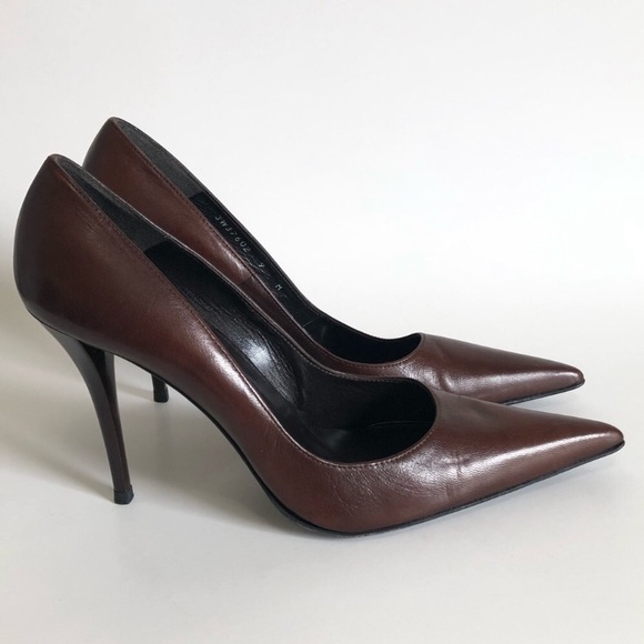 Stuart Weitzman Shoes - Stuart Weitzman Vintage Brown Pointed Toe High Heel Pumps
